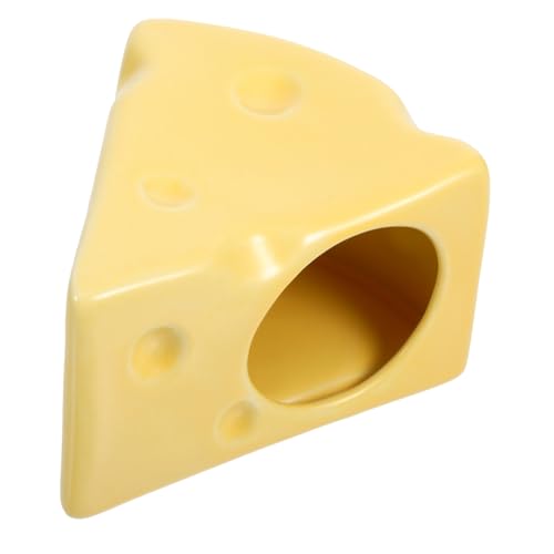 UKCOCO Keramisches Hamsterversteck für Kleine Haustiere Kühles Bequemes Nest im Käse Design für Zwerghamster und Meerschweinchen von UKCOCO