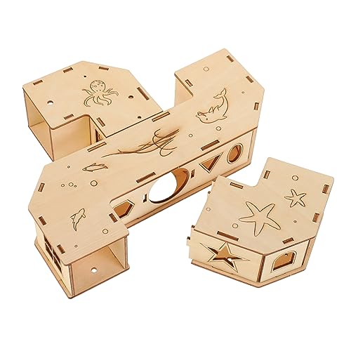 UKCOCO Kleintier Tunnelspielzeug Holz Rennmaus Labyrinth Für Hamster Kleintiere Und Nager Vielseitiges Für Bewegung Und Spaß Im Käfig Für Kleine Haustiere von UKCOCO