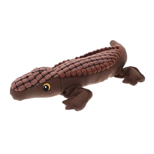 UKCOCO Klingendes Krokodilspielzeug Alligator- Alligatorspielzeug für Hunde gefüllter Alligator Hundekauspielzeug Hundespielzeug Stofftier Plüsch Coffee von UKCOCO