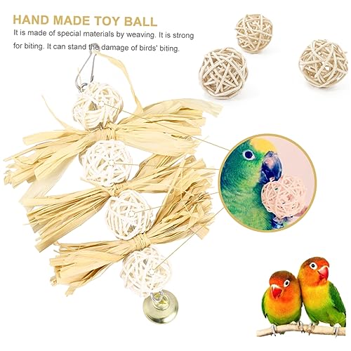 UKCOCO Hängendes Papagei Spielzeug Satz aus Natürlichem Material Luffa Schaukel Rattan Ring mit Glocke für Vögel Sicher und Unterhaltsam für Kleine Papageien und Nymphensittiche UKCOCO Hängendes Papagei Spielzeug Satz aus Natürlichem Material Luffa Schaukel Rattan Ring mit Glocke für Vögel Sicher und Unterhaltsam für Kleine Papageien und Nymphensittiche von UKCOCO