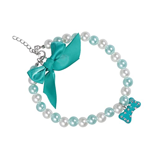 UKCOCO Mädchen-Halskette Perlen-Anhänger-Halskette Perlenketten Perlen-Halskette Haustier-Hunde-Halskette Schmuck Perlen-Hundehalsband Haustier-Halsband Perlen-Halskette Für von UKCOCO