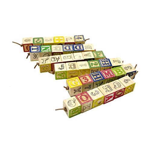 UKCOCO Papagei Lernspielzeug Vogel Papageien Papageienspielzeug Kauspielzeug für Papageien Vogelseil vogelspielzeug nymphensittich Parrot Toys Kaublock für Papageien Vögel Zubehör Bambus von UKCOCO