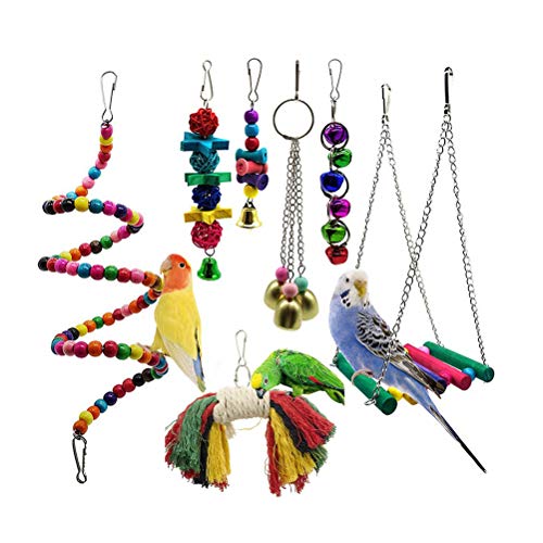 UKCOCO Papageien-Futtersuche, 7 Stück Papageien-Spielzeug, Vogel-Artikel, Papageien-Beißspielzeug, Vogelspielzeug von UKCOCO