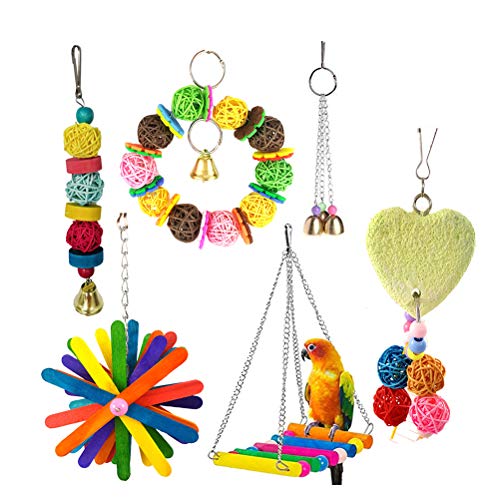 UKCOCO Papageien-Futtersuche Spielzeug, 6 Stück, lustiges Vogel-Spielzeug, kreatives Vogel-Anhänger, Spielzeug von UKCOCO
