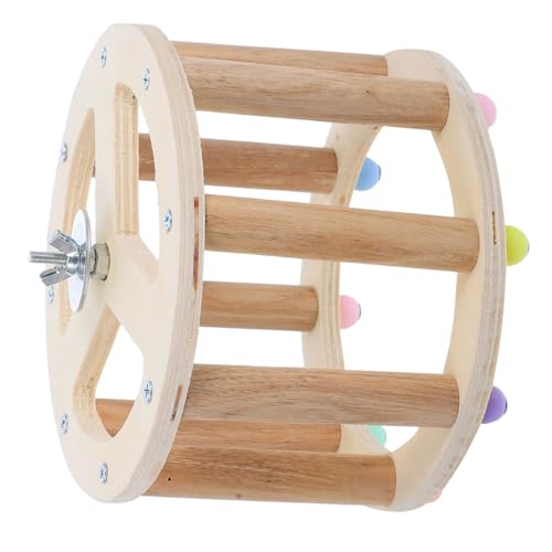 UKCOCO Papageien-Laufradspielzeug flatternder Vogel Papageienspielzeug kleine Papageien Vogel-Xylophon- Vogelstangen für Käfig Vogelglocken hölzern von UKCOCO