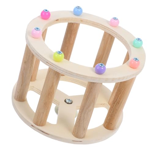 UKCOCO Papageien Spielzeug-Rad Drehbare Vogelspielzeug-rotationsperche Für Käfige Leiser Lauf Und Robustes Holzmaterial Für Große Vögel Wie Papageien Und Nymphensittiche von UKCOCO