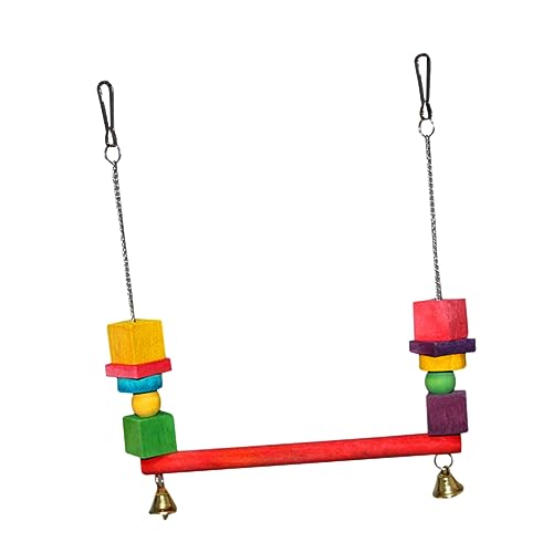 UKCOCO Papageien Spielzeug Stand Mit Hängeschaukel Aus Holz Sicherer Bissstand Für Nymphensittiche Wellensittiche Und Kleine Vögel Fördert Spaß Und Bewegung Im Käfig UKCOCO Papageien Spielzeug Stand Mit Hängeschaukel Aus Holz Sicherer Bissstand Für Nymphensittiche Wellensittiche Und Kleine Vögel Fördert Spaß Und Bewegung Im Käfig von UKCOCO