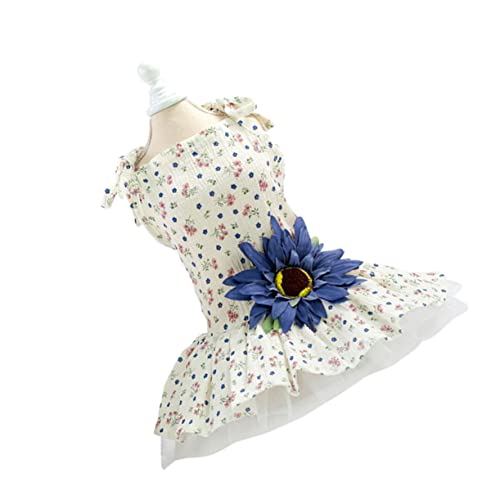UKCOCO Party-Hund-Spitzenkleid Dog Costume hundekleidung hundekleider hundebekleidung Dog Clothes Hochzeit französische bulldoggenkleidung Haustierkleid Hund Kleid Tuch Blue von UKCOCO