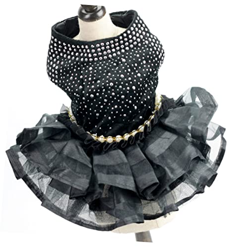 UKCOCO Party-Hunderock kleines hundekleid Krönungshunde-Outfit Welpe für Hunde Hundeperücken Hundekostüme für große Hunde Dackel Pudel Partykleidung für Haustiere Hundekleidung Black von UKCOCO