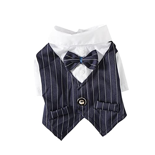 UKCOCO Pet-Anzug-kostüm Smoking Hochzeit Hündchen Hunde-Outfits Ästhetisch Haustiere Hundekostüme Hundekleidung Mittel Blau Katzenkleidung Für Wohnungskatzen Marine Party Ups Navy von UKCOCO