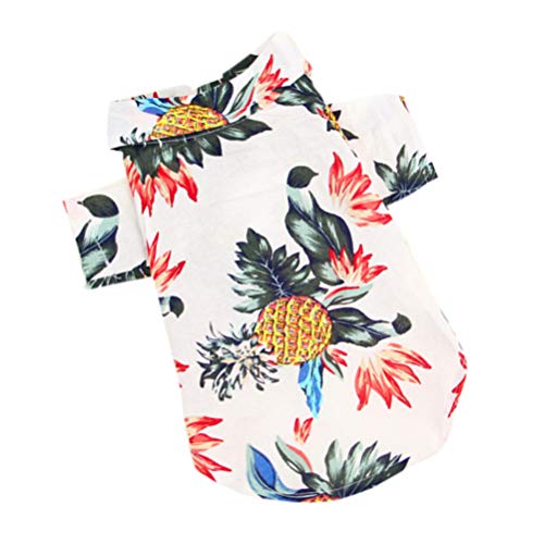 UKCOCO Pyjama-Shirts Hawaiianische Hemden Pet Hemd Hawaiian Atmungs Pet Sommer Cooles Shirt Sommer Weste Camp Hemd Kleidung für bis Mittlere Hund Katze Hawaiianisches Kostüm Cartoon-Shirts von UKCOCO