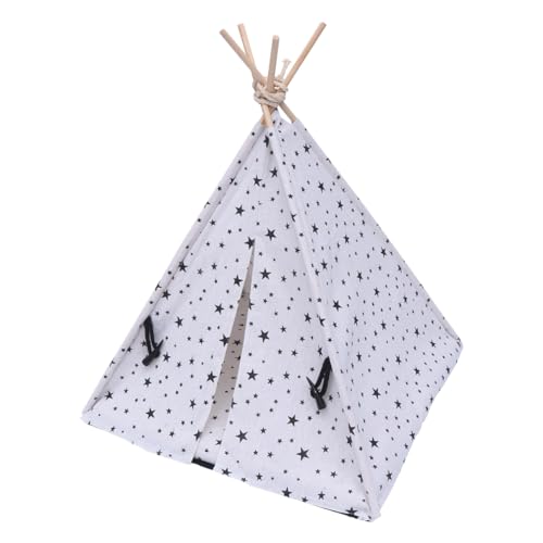 UKCOCO Haustierhaus Haustierbett Tipi Hund Pet Tipi- Hund Zelte Tragbare Hund Tipi Katze Bett mit Hund Bett Pet für Hunde & Katzen 43X43x53cm Hund Tipi Mit Tragbares Atmungsaktives von UKCOCO