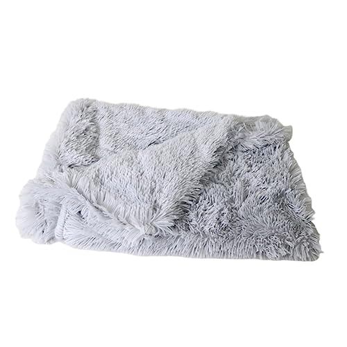 UKCOCO Plüschmatte für Haustiere pet Bed petbett Katzen Matte unterlage katzennapf Dog mat große Haustierdecke Kissen Kistenmatte Hund Plüschmatte Haustier-Plüschunterlage Light Grey von UKCOCO