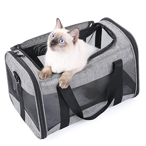 UKCOCO Reisetasche für Haustiere Faltbare Haustiertasche Handliche Haustiertasche Outdoor-Haustiertasche Reisetasche für Katzen Hunde Träger Reisen wanderrucksäcke Katzentransporter Grey von UKCOCO