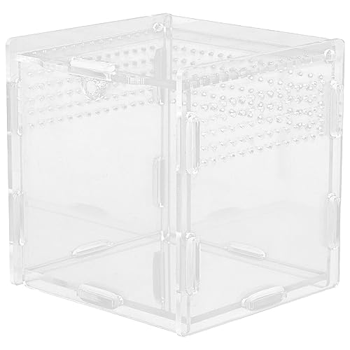 UKCOCO Klares Spinnenterrarium Klare Terrarien Züchterbox Für Reptilien Reptilienbehälter Für Haustiere Spinnenlebensraum-Container Springt Einsiedlerkrebs Acryl Baumbewohnend von UKCOCO