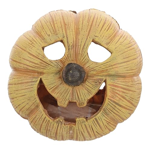 UKCOCO Reptilien Versteck Höhle Kürbisform aus Resin Halloween Deko für Terrarien Sicheres Versteck und Kletterplatz für Schlangen Eidechsen und Klettertiere Langlebig und Farbecht von UKCOCO