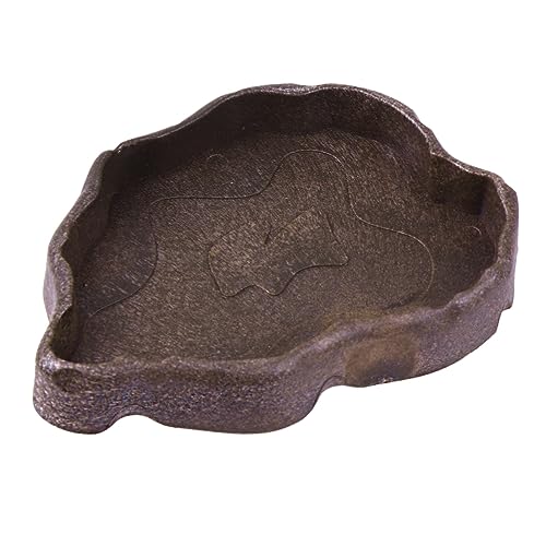 UKCOCO Schale aus Harz Reptilien wasserschale Reptilien zubehör Futterstation für Reptilien Reptilienzubehör Terrariumreptil Futternapf für Reptilien Zuchtschale Essen Wasserschale Coffee von UKCOCO