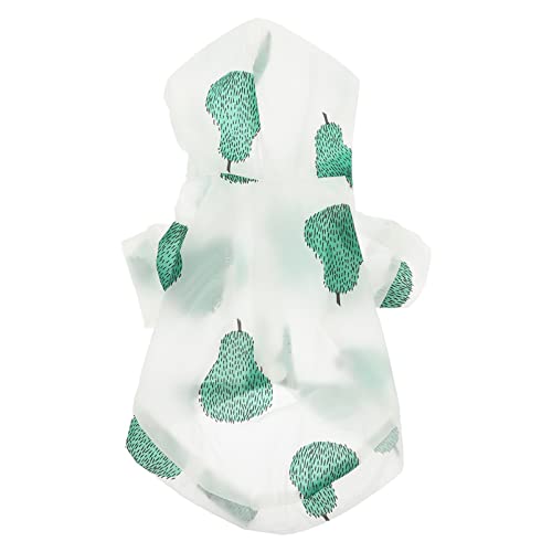 UKCOCO Sonnenschutzmittel mit Kapuze groß Pfote klein Hund Dackelkleidung Weiß Haustierhemd Kleidung für Haustiere Sommer Haustierbekleidung Sonnenschutzkleidung Polyester von UKCOCO