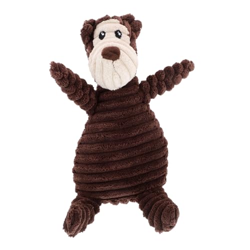 UKCOCO Kauspielzeug Für Hunde Lustiges Und Kreatives Plüschtier Mit Geräuschen Zur Beschäftigung Und Zahnpflege Hochwertiges Corduroy-Material Brauner AFFE von UKCOCO