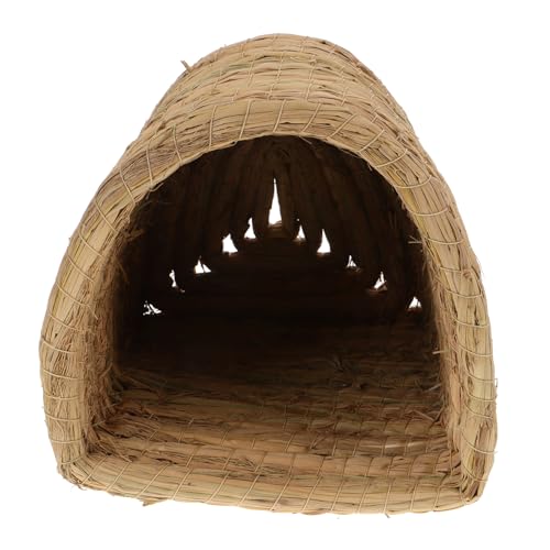 UKCOCO Stroh Haustierbett Für Hamsterheu Kleiner Hühnerstall Hühnerschlafnest Hühnerlegehaus Hühnerschlafnest Hühnerschlafbett Strohgeflochtenes Haustiernest Gewebtes Nest von UKCOCO