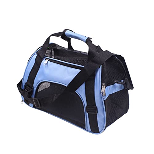 UKCOCO Netzgewebe Tiertragetasche Für Hunde Und Katzen Outdoor-reisehandtasche Mit Sicherheitsreißverschlüssen s Blau Belüftet Und Sichtbar Für Welpen von UKCOCO
