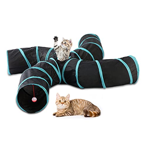 UKCOCO Tunnelspielzeug für Katzen Tunnelbett für Katzen Röhren zusammenklappbar Plaudern Plüsch interaktives katzentunnel zum von Haustieren Pet-Tube- von UKCOCO