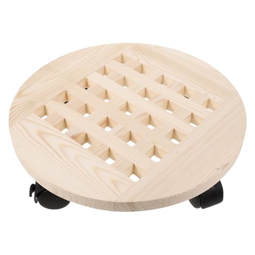 UKCOCO Universal Wheel Blumentopf Basis Anlage Blumentopfstand Pflanzmaschine Im Freien Hochleistungs-pflanzwalze Drinnen Rollbare Pflanzenständer Mit Rädern Steht Pflanzschale Holz Beige von UKCOCO