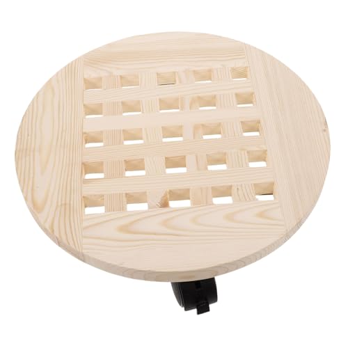 UKCOCO Universal Wheel Blumentopf Basis Steht Anlage Pflanzmaschine Pflanzenständer Mit Rädern Hochleistungs-pflanzwalze Drinnen Im Freien Pflanzschale Holz Beige von UKCOCO