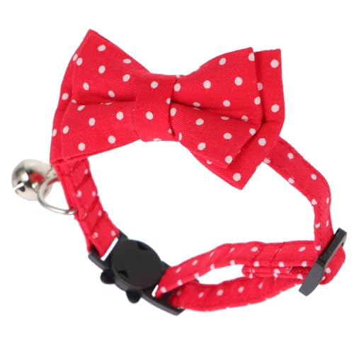 UKCOCO Verstellbares Hundehalsband mit Glocke Baumwolle Niedliche Fliege Geeignet für Kleine Hunde Katzen Party Festtagskostüm Handgenähtes Haustier zubehör Komfortabel und Langlebig von UKCOCO