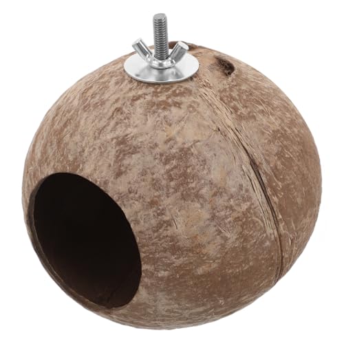 UKCOCO Vögel Hängendes Nest Eichhörnchen Nest Papageienhaus Zucht Haustier Vogel Hamsterbettwäsche Sittich Nest Vogelnest Verschachtelung Buster Hülse Kokosnuss Drinnen Hölzern Coffee von UKCOCO