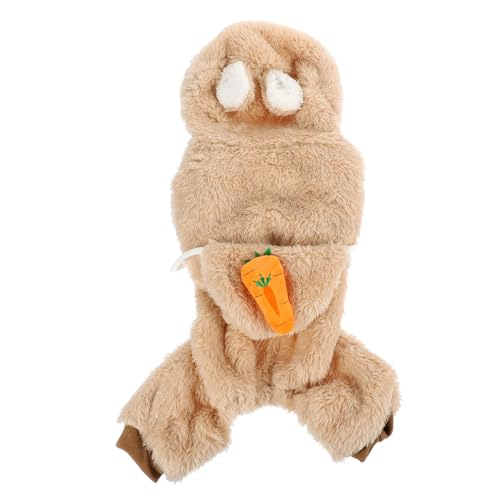 UKCOCO Warmer Hundemantel mit Kapuze für Kleine Hunde Fleecegefütterte Winterkleidung Weicher Atmungsaktiver Hunde Wintermantel in Braun Schützende Haustierbekleidung von UKCOCO