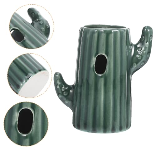 UKCOCO Ceramic Hamster Wasserflasche Halterung Cactus Wasserflaschenständer Aus Keramik Für Kleine Haustiere Stabil Und Einfach Zu Reinigen Für Hamster Mäuse Und Kleine Kaninchen von UKCOCO
