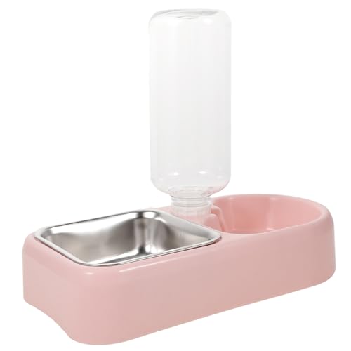 UKCOCO Wasserspender Für Hunde Plus Katzennapf Wassernäpfe Für Hundekisten Schräger Hundenapf Slow Feeder Hundenapf Futterspender Hund Wassernapf Wasserspender Für Welpen Rosa von UKCOCO