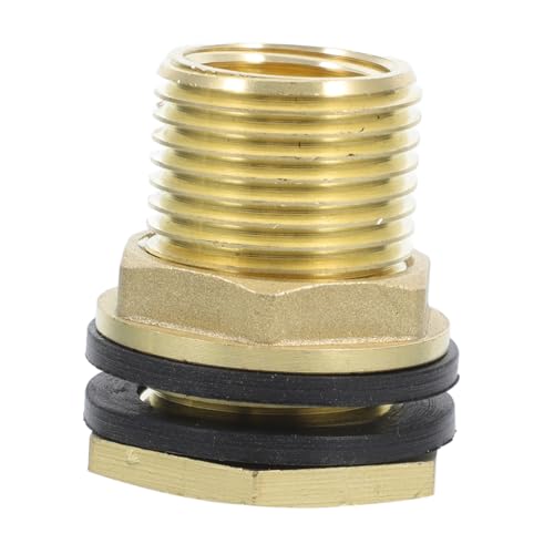 UKCOCO Wassertank Anlage Stecker Schwimmbad Düse Fisch Pooladapter Schlauch zubehör Verbindungsstück/Zoll Aquarien-Schottverschraubung für Aquarien Messing Golden von UKCOCO