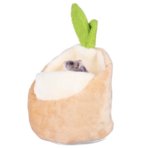 UKCOCO Weihnachtliches Kleintierhaus Warmes Hamster Versteck und Meerschweinchen Nest mit Abnehmbarem Waschbarem Kissen Sicheres Spiel und Rückzugsgebiet für Kleine Haustiere Karierte von UKCOCO
