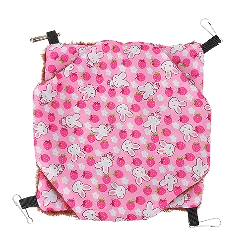UKCOCO Zuckergleiternest Hamster mastubatoren schlafen Sack Schlafsack ziernieten Rattenfutter Hasenversorgungen Hasenspielzeug Haustier hängendes Bett Eichhörnchen-Schlafhängematte Rosa von UKCOCO