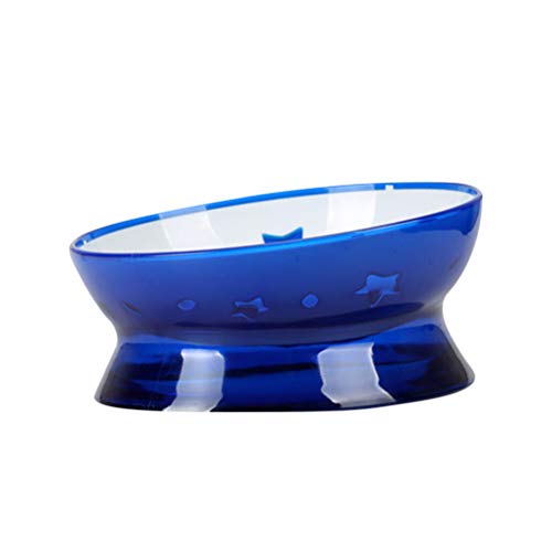 UKCOCO Zuführwerkzeug Pet Feeding Bowl Rutschhemmender Nackenschutz Einfache, haltbare Pet Feeding Bowl für Katzenhunde (blau) von UKCOCO