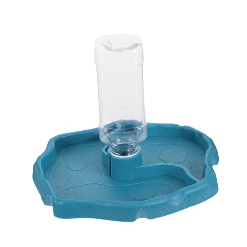 UKCOCO automatische Wasserzufuhr Leopardgecko-Wasserschale Futternapf für Bartagamen Wassernapf für Kaninchen Reptilienpanzerzubehör Rennmaus-Wasserbrunnen Abs Sky-Blue von UKCOCO