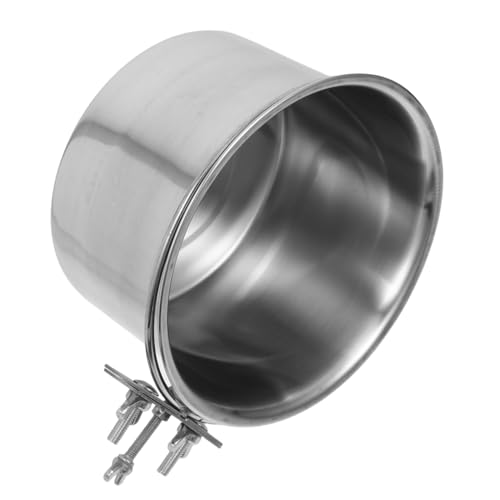 UKCOCO hängender Hundenapf montieren Haustier Mittel Hundekäfig Wassernapf Futterspender Kleine Hundeblächen Hundehüttenschüsseln hundebox schüssel Rostfreier Stahl Silver von UKCOCO