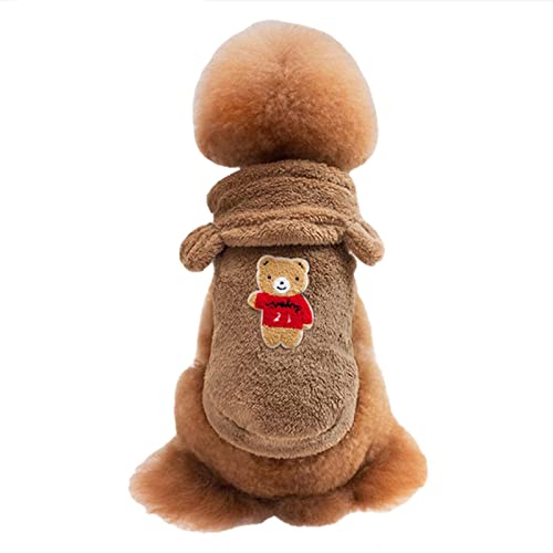 UKKO Hundemäntel Hundewinter Kleidung Weiche Flanell Hunde Haustiere Kleidung Für Kleine Große Hunde Bulldogge Fat Dog Kostüm Warme Pet Hoodie Mantel Mappe Mops-Brown,XL von UKKO