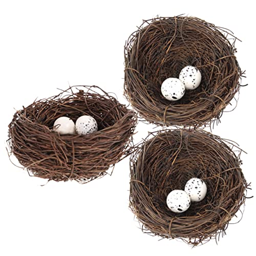 ULDIGI 3sätze Rattan Vogelnest Mit Eiern Teiliges Für Ostern Künstliche Dekoration Handgefertigtes Rattan Nest Realistische Ornamente Für Garten Und Heim Nest Eier Für Kreative ULDIGI 3sätze Rattan Vogelnest Mit Eiern Teiliges Für Ostern Künstliche Dekoration Handgefertigtes Rattan Nest Realistische Ornamente Für Garten Und Heim Nest Eier Für Kreative von ULDIGI