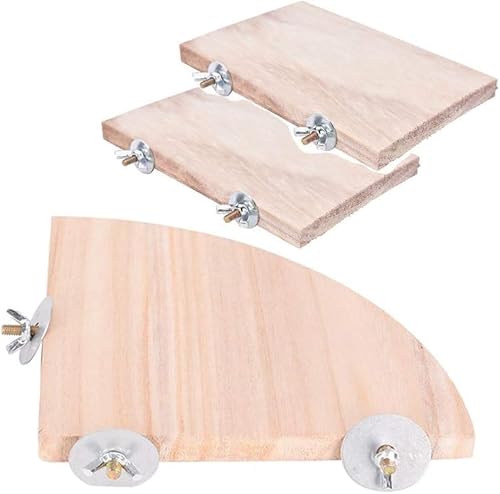 ULELE Papageienkäfig-Sitzstange, Holzplattformständer, Käfig-Sitzstangen, Baumspringbrett, Eckregal, Leiter, Hängeschaukel, Naturholzzweige für Sittiche, Vogel, Chinchillas, Hamster, Meerschweinchen, von ULELE
