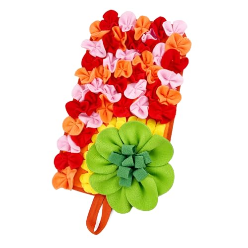 Slow Feeder Pad für kleine Tiere, Puzzle-Spielzeug mit Blumenform, Polyestergewebe, fördert den Futtersuchtsinstinkt, Igel, Futtersuche, Trainingsmatte von ULIJTH