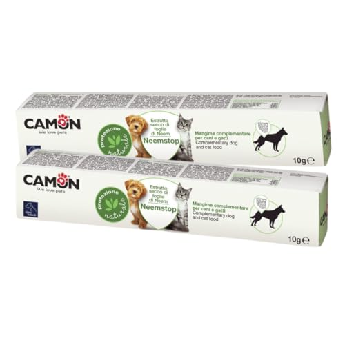 Ulisse Bipack Camon Neemstop, 2 Stück Nemastop, 2 Spritzen à 10 g, schmackhafte Paste, die die Verdauung unterstützt und die Darmflora von Hunden und Katzen unterstützt von ULISSE