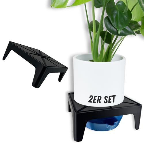 ULROAD Drain Base Blumentopf Untersetzer Pflanzuntersetzer eckig Blumen Pflanzen Drainage Indoor Outdoor - Ideales Zubehör für Grow Growzelt - Made in Germany (2 Stück + 2X Wanne) von ULROAD