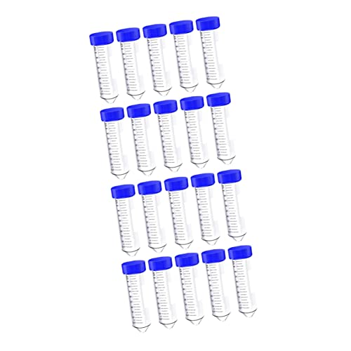 ULTECHNOVO Röhren Rohre 100 Stück Nicht-Labor Graduiert Experiment Kappe Behälter Markiert Zentrifuge Blaues Röhrchen Für Pyrogene Ml Schreiben Testen Transparenter Kunststoff Polypropylen von ULTECHNOVO