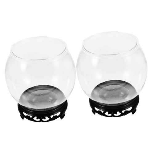ULTECHNOVO 2 Sätze Fischglas Mit Transparentem Design Dekorativer Fischtank Exquisites Fischglas Dekorativer Fischbehälter Desktop-fischschüssel Aquarienschale Das Haustier von ULTECHNOVO