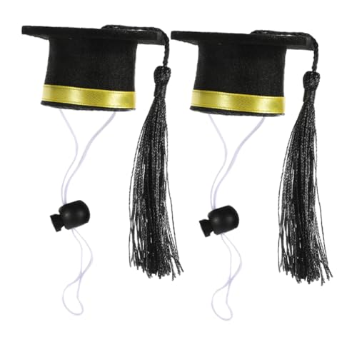 ULTECHNOVO 2 Stück Doktorhut Haustierdekoration Hut Für Haustierkostüme Party Kappe Lustig Klein Mini Kleidung Strecken Schirmmützen Deckel Hamster Haustierhut Yellow Gefühlt von ULTECHNOVO