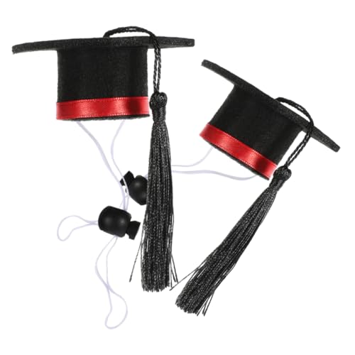 ULTECHNOVO 2 Stück Kleine Haustiermütze Haustier Absolventenmütze Hamster Party Kappe Mini Mütze Miniatur Kleine Mama Familien Haustiermütze Lustige Mütze Welpenmütze Haustier von ULTECHNOVO