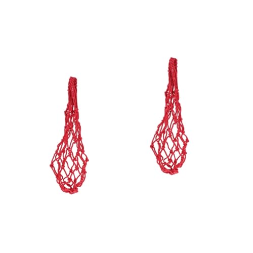 ULTECHNOVO 2 Stück Schnur Hanging Feeder Küken füttern Gemüse Hühnerspielzeug Geflügel montiert Futternetzbeutel für Hühner Futterspender für Hühner Futterhäuschen für Vögel Polyester rot von ULTECHNOVO